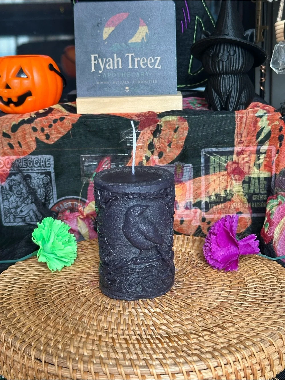 Black Raven Woodland Pillar Candle